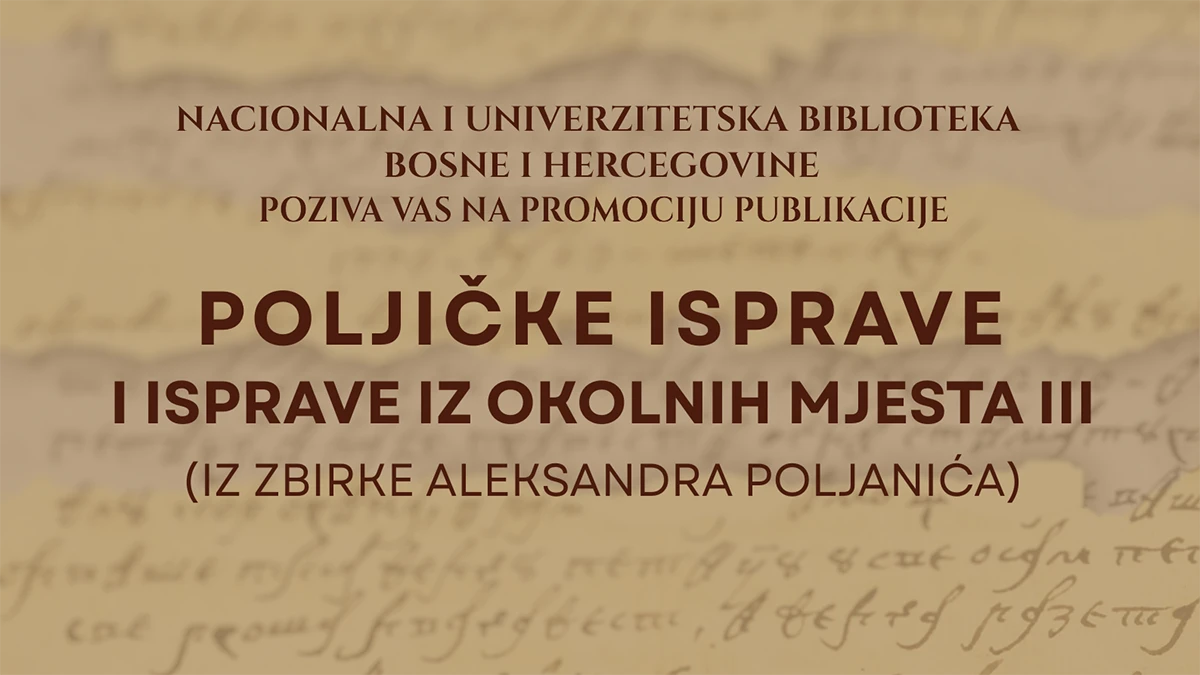 Promocija trećeg toma edicije „Poljičke isprave“ iz Zbirke Aleksandra Poljanića