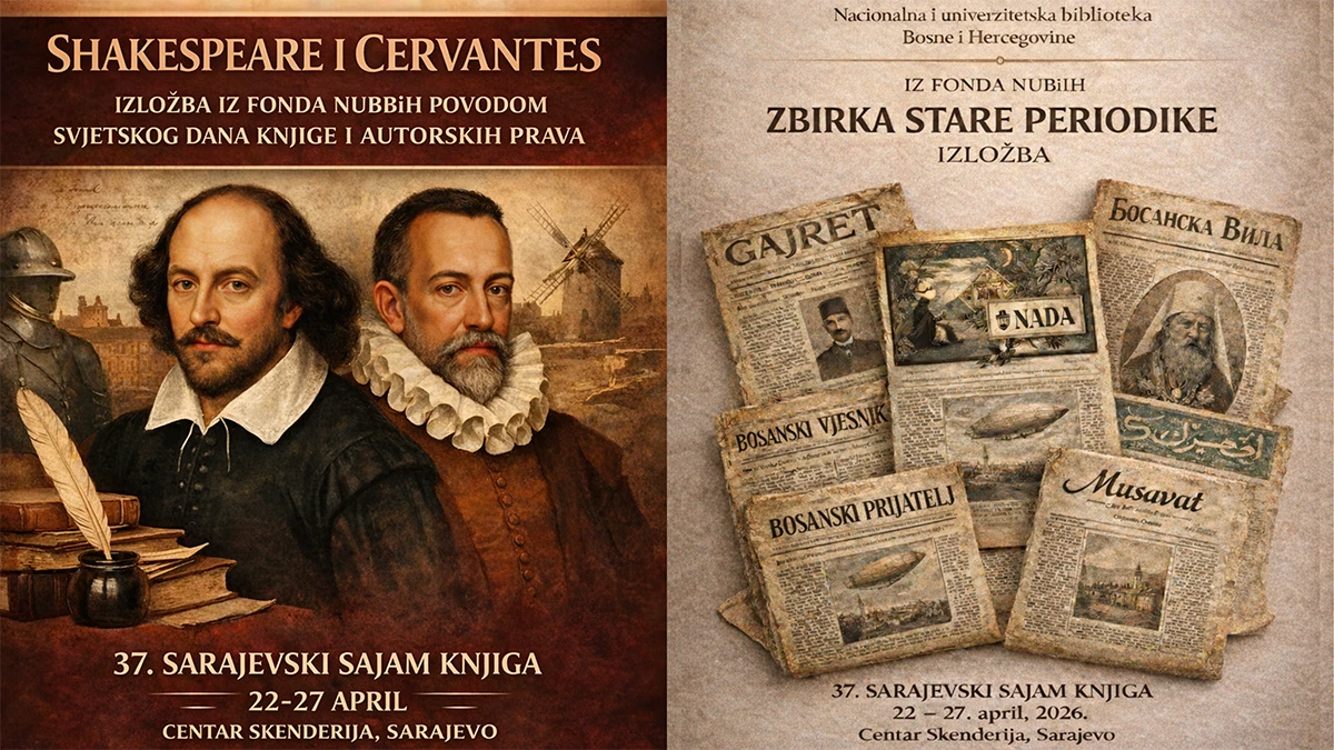 NUBBiH na Sajmu knjiga u Skenderiji: Izložbe „Zbirka stare periodike“, Shakespeare i Cervantes i međunarodna saradnja biblioteke